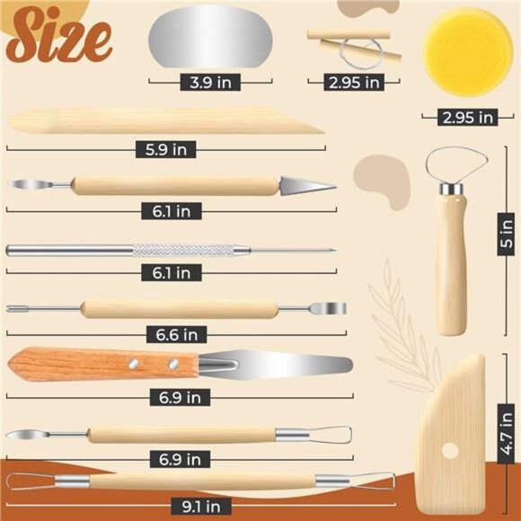 12 Pack Clay Tools Kit, Pottery Tools & Sculpting Tools - Picture 2 of 7